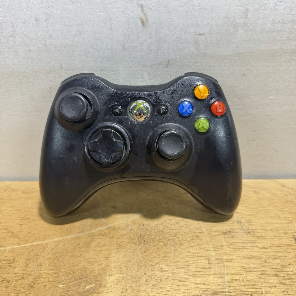 Microsoft Xbox 360 Wireless Controller Black OEM Genuine Model 1403 Tested